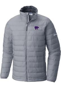 Columbia K-State Wildcats Mens Heat Seal Powder Heavyweight Jacket - Grey