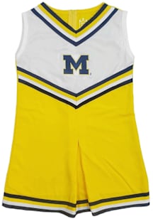 Little King Michigan Wolverines Girls Yellow V-Front Tackle Twill Set Cheer
