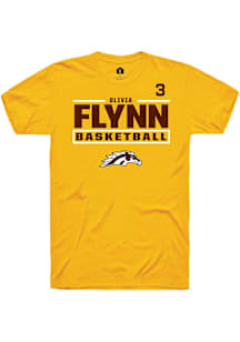 Olivia Flynn Western Michigan Broncos Gold NIL Stacked Box Short Sleeve Player T Shirt