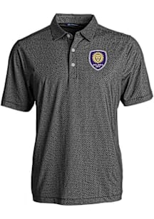 Cutter and Buck Orlando City SC Mens Black Pike Symmetry Short Sleeve Polo