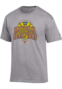 Champion Texas Longhorns Grey 2025 Womens Softball National Champions Jersey Short Sleeve T Shirt