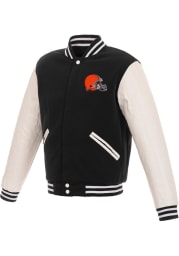 Cleveland Browns Mens Black Reversible Fleece Heavyweight Jacket
