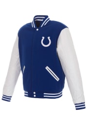 Indianapolis Colts Mens Blue Reversible Fleece Heavyweight Jacket