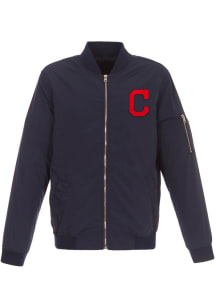 Cleveland Indians Mens Navy Blue Logo Heavyweight Jacket