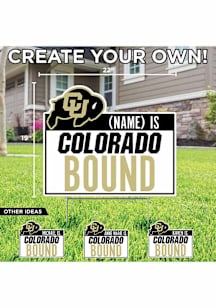 Colorado Buffaloes Personalized School Bound Yard Sign - White