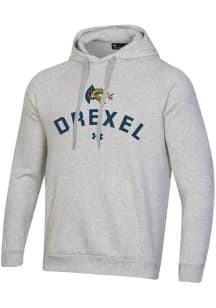 Mens Drexel Dragons Grey Under Armour Arch Rival Hooded Sweatshirt