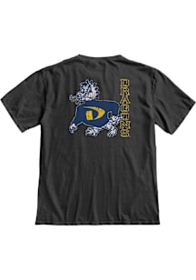 Blue 84 Drexel Dragons Charcoal Front Back Overdyed Short Sleeve T Shirt