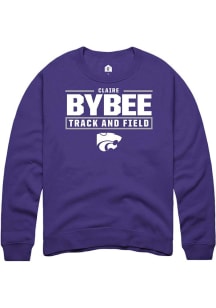 Claire Bybee Rally Mens Purple K-State Wildcats NIL Stacked Box Player Crew