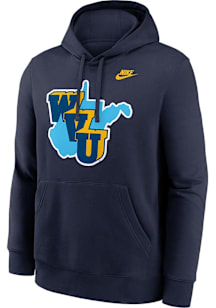 Nike West Virginia Mountaineers Mens Navy Blue 1965 Throwback Long Sleeve Hoodie