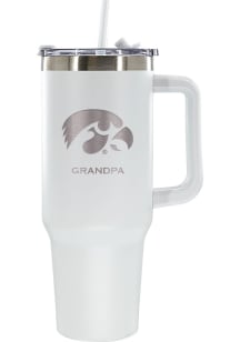 White Iowa Hawkeyes Grandpa 40oz Stainless Steel Tumbler