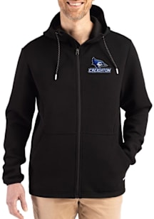 Cutter and Buck Creighton Bluejays Mens Black Epic Comfort Full Zip Light Weight Jacket
