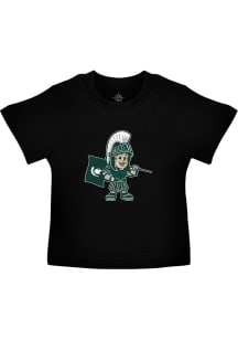 Infant Black Michigan State Spartans Baby Sparty Short Sleeve T-Shirt