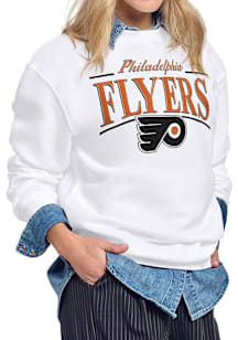 Starter Philadelphia Flyers Womens White Arch Stripe Crew Sweatshirt