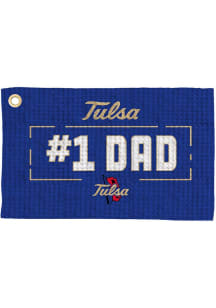 Blue Tulsa Golden Hurricane #1 Dad Waffle Golf Towel