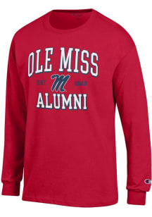 Champion Ole Miss Rebels Red Est Alumni Jersey Long Sleeve T Shirt