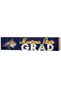 KH Sports Fan Montana State Bobcats Grad graduation graphic Sign - Navy Blue