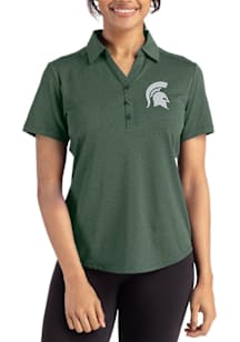 Cutter and Buck Michigan State Spartans Womens Green Forge Eco Polo Short Sleeve Polo Shirt