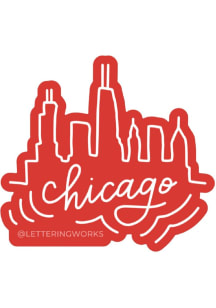 Chicago Skyline Stickers - Red
