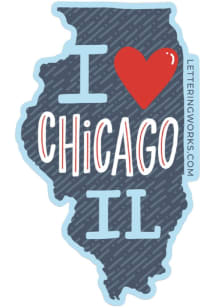 Chicago I Heart Stickers - Blue