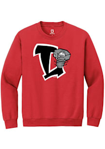 Summit Sportswear Lansing Lugnuts Mens Red Primary Logo Long Sleeve Crew Sweatshirt