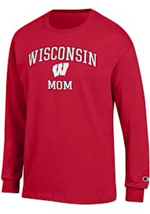 Champion Wisconsin Badgers Red Mom Jersey Long Sleeve T Shirt