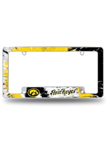 Iowa Hawkeyes Tie Dye All Over Chrome License Plate Frame - White