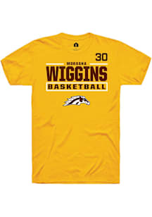Morasha Wiggins Western Michigan Broncos Gold NIL Stacked Box Short Sleeve Player T Shirt