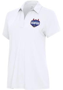 Antigua Florida Gators Womens White 2025 Mens Basketball National Champions Era Short Sleeve Polo..
