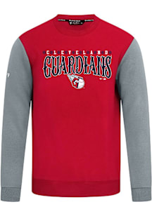 Levelwear Cleveland Guardians Mens Red Ultimate Snowflakes Long Sleeve Crew Sweatshirt