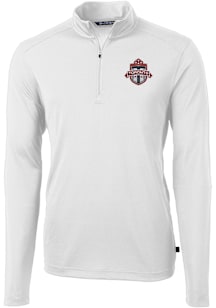 Cutter and Buck Toronto FC Mens White Virtue Eco Pique Big and Tall Qtr Zip