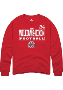 Sam Williams-Dixon Rally Mens Red Ohio State Buckeyes NIL Stacked Box Player Crew
