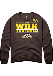 Jacob Wilk Western Michigan Broncos Mens Brown Football NIL Stacked Box Player Crew