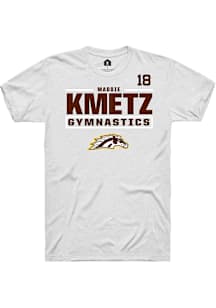 Maddie Kmetz Western Michigan Broncos White NIL Stacked Box Short Sleeve Player T Shirt