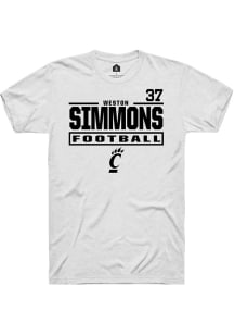 Weston Simmons Rally Mens White Cincinnati Bearcats NIL Stacked Box Player T Shirt