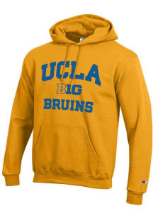 Mens UCLA Bruins Gold Champion Big Ten Powerblend Hooded Sweatshirt