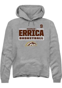 Nicholas Errica Rally Mens Grey Western Michigan Broncos NIL Stacked Box Player Hood