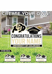 Colorado Buffaloes Personalized Congratulations Grad Yard Sign - White