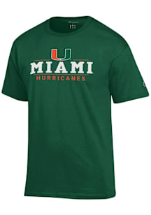 Champion Miami Hurricanes Green Jersey Short Sleeve T Shirt