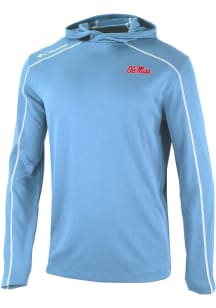 Columbia Ole Miss Rebels Mens Light Blue Heat Seal Omni Wick Shotgun Hood