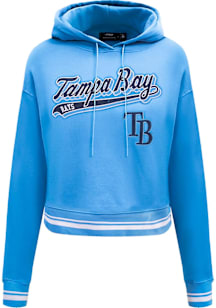 Pro Standard Tampa Bay Rays Womens Light Blue Script Tail Hooded Sweatshirt