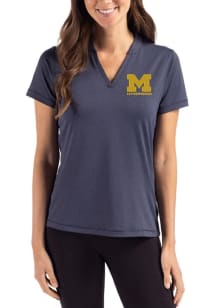 Michigan Wolverines Blue Cutter and Buck Letterwinners M Club Forge Short Sleeve T-Shirt