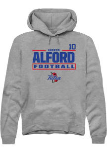 Andrew Alford Rally Mens Graphite Tulsa Golden Hurricane NIL Stacked Box Player Hood