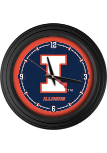 Black Illinois Fighting Illini Traditional Wall Clock
