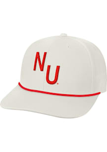 Nebraska Cornhuskers Mens White Back Nine Stretch Fit Vault Wordmark Flex Hat