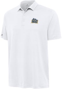Mens Drexel Dragons White Antigua Reprocess Recycled Short Sleeve Polo Shirt