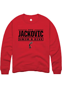 Katie Jackovic Cincinnati Bearcats Mens Red NIL Stacked Box Player Crew