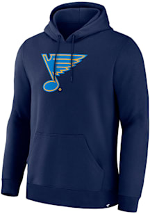 St Louis Blues Mens Navy Blue Primary Logo Legacy Fleece Long Sleeve Hoodie