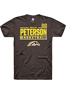 Declan Peterson Rally Mens Brown Western Michigan Broncos NIL Stacked Box Player T Shirt