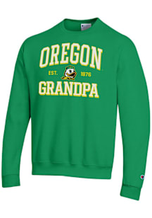 Champion Oregon Ducks Mens Green Est. Date Grandpa Powerblend Long Sleeve Crew Sweatshirt