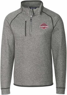 Mens Ohio State Buckeyes Grey Cutter and Buck 2024 Football National Champion Mainsail Design Qtr..